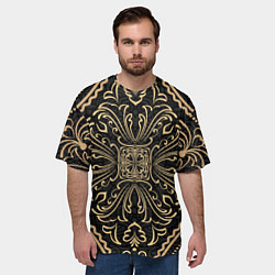 Футболка оверсайз мужская Орнамент славянский позолота, цвет: 3D-принт — фото 2