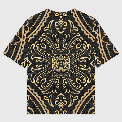 Мужская футболка оверсайз Орнамент славянский позолота / 3D-принт – фото 2