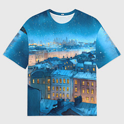 Футболка оверсайз мужская Крыши зимнего Питера, цвет: 3D-принт