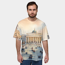 Футболка оверсайз мужская Питер - снежный день, цвет: 3D-принт — фото 2