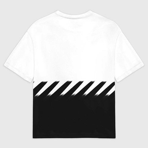 Мужская футболка оверсайз Ювентус полосы геометрия линии / 3D-принт – фото 2