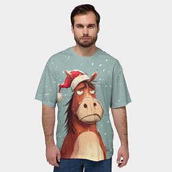 Футболка оверсайз мужская Недовольная лошадка, цвет: 3D-принт — фото 2
