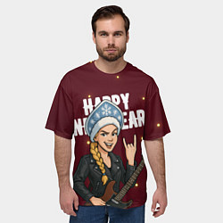 Футболка оверсайз мужская Снегурочка рокерша, цвет: 3D-принт — фото 2