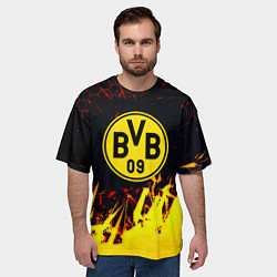 Футболка оверсайз мужская Borussia краски соты, цвет: 3D-принт — фото 2