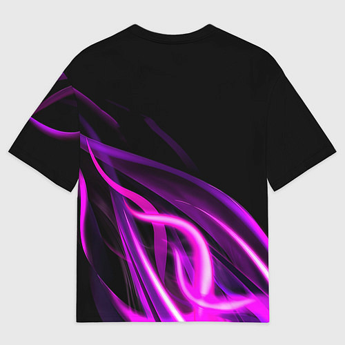 Мужская футболка оверсайз Барселона неоновый огонь текстура / 3D-принт – фото 2