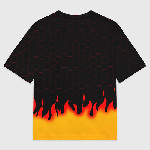 Мужская футболка оверсайз Liverpool огонь спорт / 3D-принт – фото 2