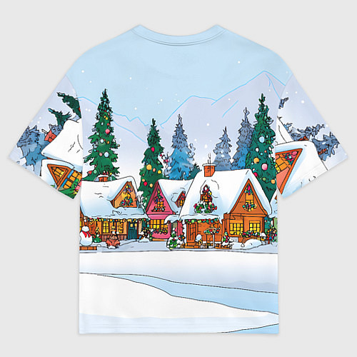 Мужская футболка оверсайз Милая елочка со звездой / 3D-принт – фото 2