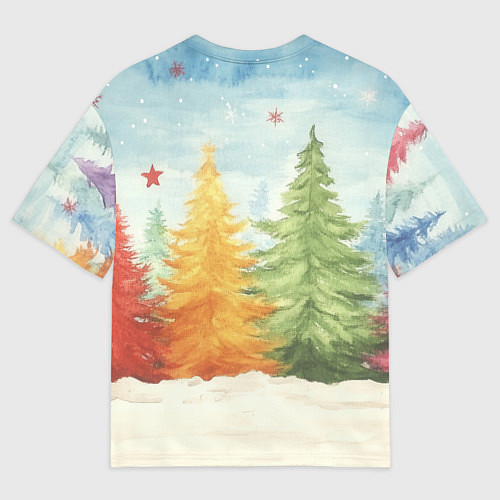 Мужская футболка оверсайз Санта с котенком / 3D-принт – фото 2