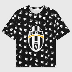 Мужская футболка оверсайз Ювентус ласточки паттерн