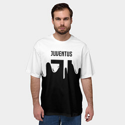 Футболка оверсайз мужская Ювентус жидкие краски, цвет: 3D-принт — фото 2