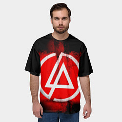 Футболка оверсайз мужская Linkin Park: Red style, цвет: 3D-принт — фото 2