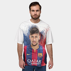 Футболка оверсайз мужская Neymar FCB, цвет: 3D-принт — фото 2