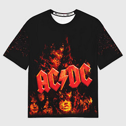 Мужская футболка оверсайз AC/DC Flame