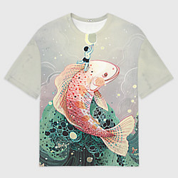 Мужская футболка оверсайз Рыба