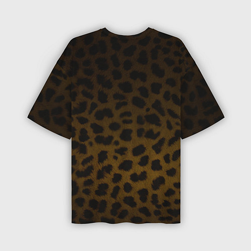 Мужская футболка оверсайз Рык леопарда / 3D-принт – фото 2