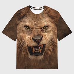 Футболка оверсайз мужская Взгляд льва, цвет: 3D-принт