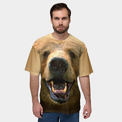 Футболка оверсайз мужская Взгляд медведя, цвет: 3D-принт — фото 2