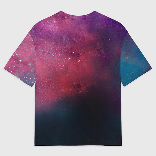 Мужская футболка оверсайз Космический лев / 3D-принт – фото 2