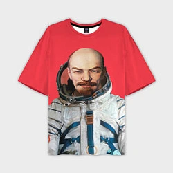Футболка оверсайз мужская Ленин космонавт, цвет: 3D-принт