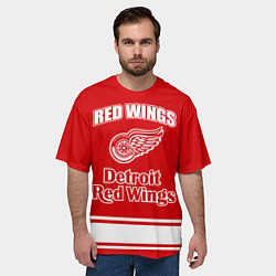 Футболка оверсайз мужская Detroit red wings, цвет: 3D-принт — фото 2