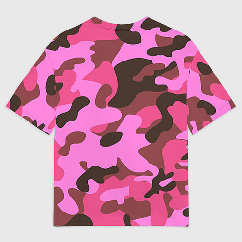 Мужская футболка оверсайз Камуфляж: розовый/коричневый / 3D-принт – фото 2