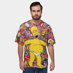 Футболка оверсайз мужская Рай Гомера, цвет: 3D-принт — фото 2