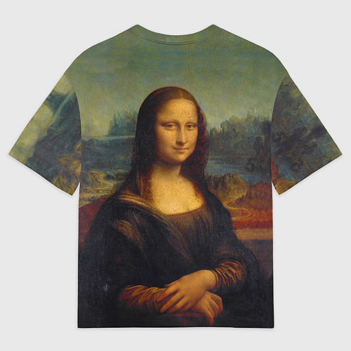 Мужская футболка оверсайз Леонардо да Винчи - Мона Лиза / 3D-принт – фото 2