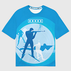 Футболка оверсайз мужская Биатлон, цвет: 3D-принт