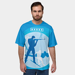 Футболка оверсайз мужская Биатлон, цвет: 3D-принт — фото 2