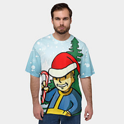 Футболка оверсайз мужская Fallout Christmas, цвет: 3D-принт — фото 2