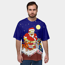 Футболка оверсайз мужская Новый год у Симпоснов, цвет: 3D-принт — фото 2