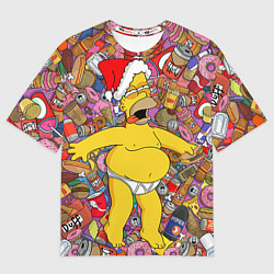 Футболка оверсайз мужская Обжора Гомер, цвет: 3D-принт