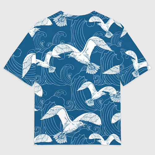 Мужская футболка оверсайз Чайки / 3D-принт – фото 2