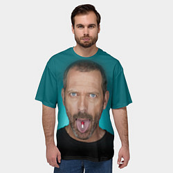 Футболка оверсайз мужская Хаус с таблеткой, цвет: 3D-принт — фото 2