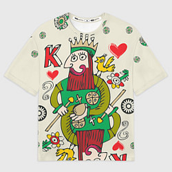 Футболка оверсайз мужская Червовый король, цвет: 3D-принт