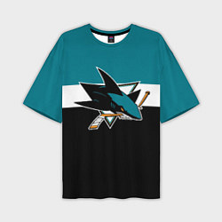 Футболка оверсайз мужская San Jose Sharks, цвет: 3D-принт