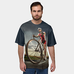 Футболка оверсайз мужская Велогонщик, цвет: 3D-принт — фото 2