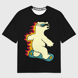 Футболка оверсайз мужская Мишка на борде, цвет: 3D-принт