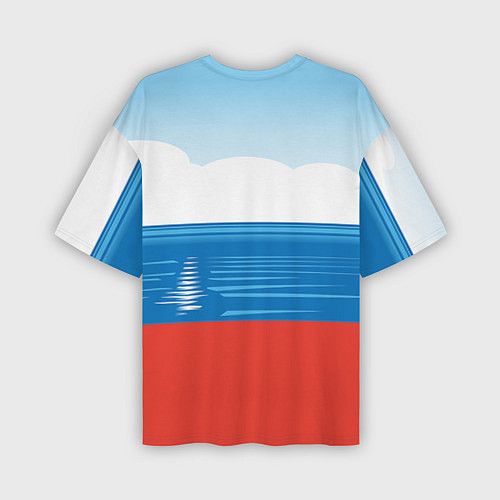 Мужская футболка оверсайз Россия: Триколор армии / 3D-принт – фото 2