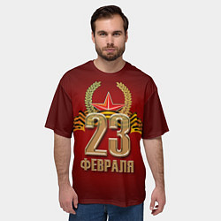 Футболка оверсайз мужская 23 февраля, цвет: 3D-принт — фото 2