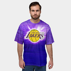 Футболка оверсайз мужская Los Angeles Lakers, цвет: 3D-принт — фото 2