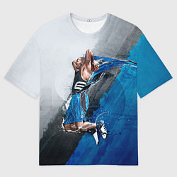 Футболка оверсайз мужская Баскетбол бросок, цвет: 3D-принт