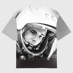Футболка оверсайз мужская Юрий Гагарин, цвет: 3D-принт