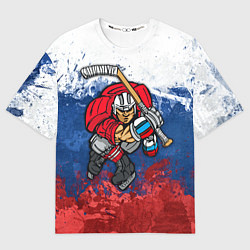 Мужская футболка оверсайз Русский хоккеист