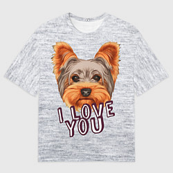 Мужская футболка оверсайз Йоркширский терьер