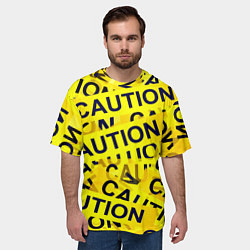 Футболка оверсайз мужская Caution, цвет: 3D-принт — фото 2
