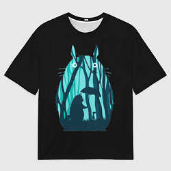 Футболка оверсайз мужская Тоторо в лесу, цвет: 3D-принт