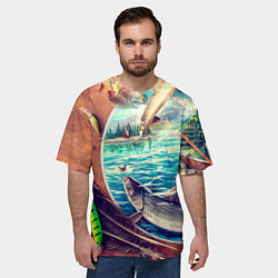 Футболка оверсайз мужская Истинный рыболов, цвет: 3D-принт — фото 2