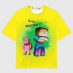 Мужская футболка оверсайз Hello Minecraft