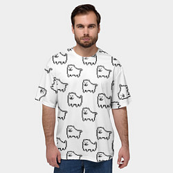 Футболка оверсайз мужская Undertale Annoying dog white, цвет: 3D-принт — фото 2